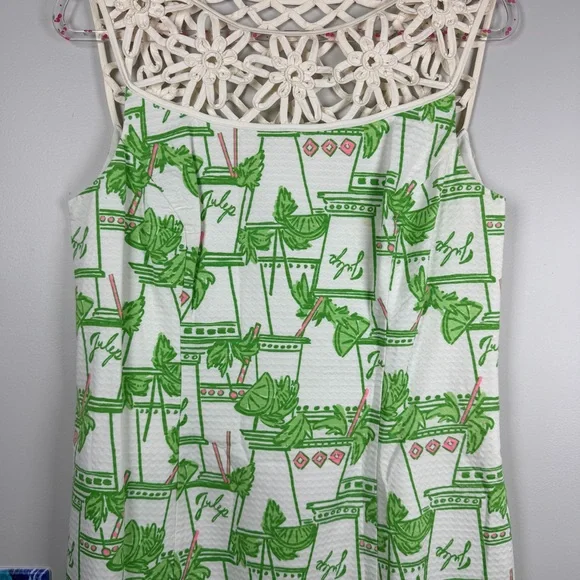 Lilly Pulitzer Lacina Mint Julep Kentucky Derby Shift Lattice Dress Size 10 - Picture 6 of 15